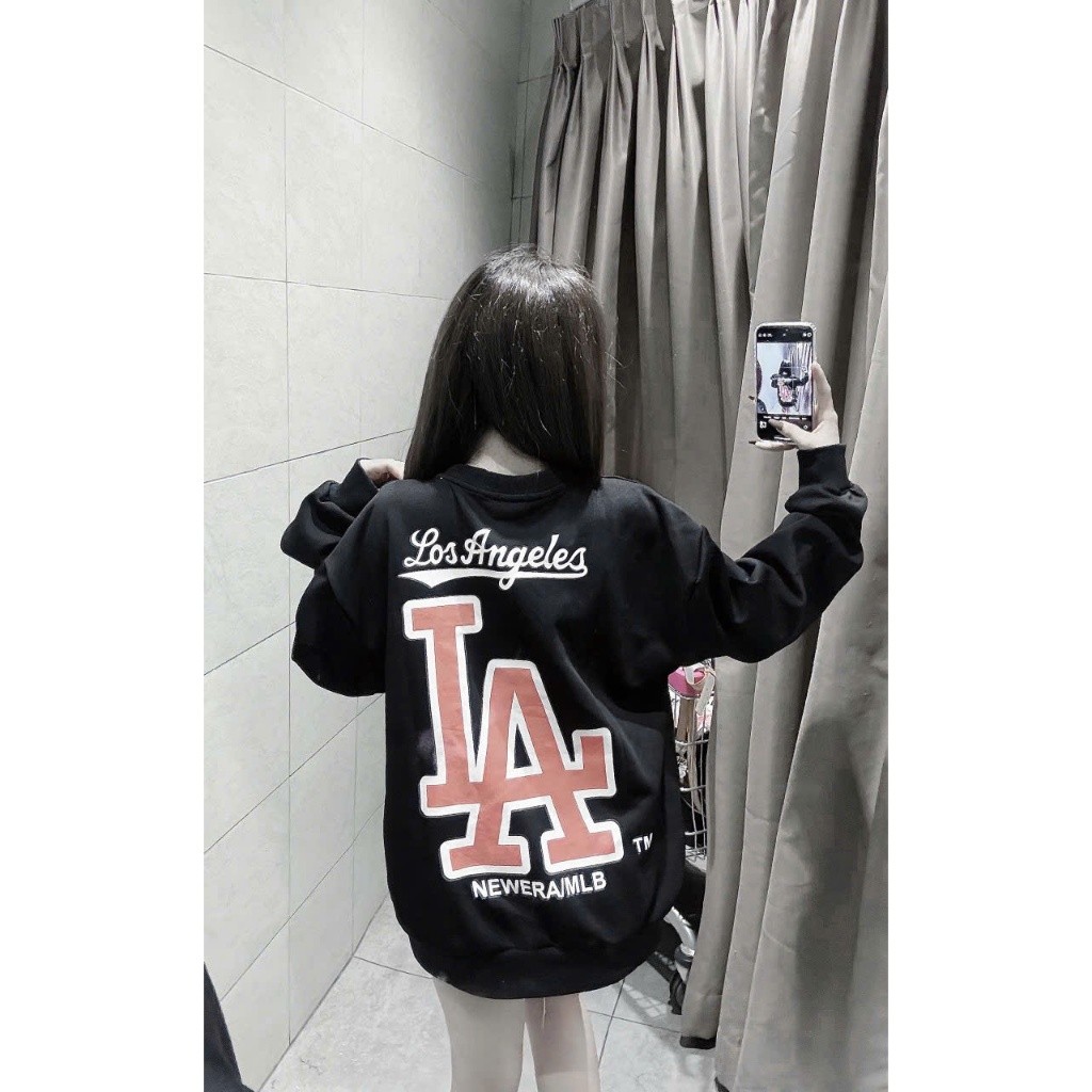 Áo sweater nỉ in chữ L.A nhiều mẫu M.L.b, ÁO NỈ CỔ TRÒN MÙA ĐÔNG ẤM ÁP UT