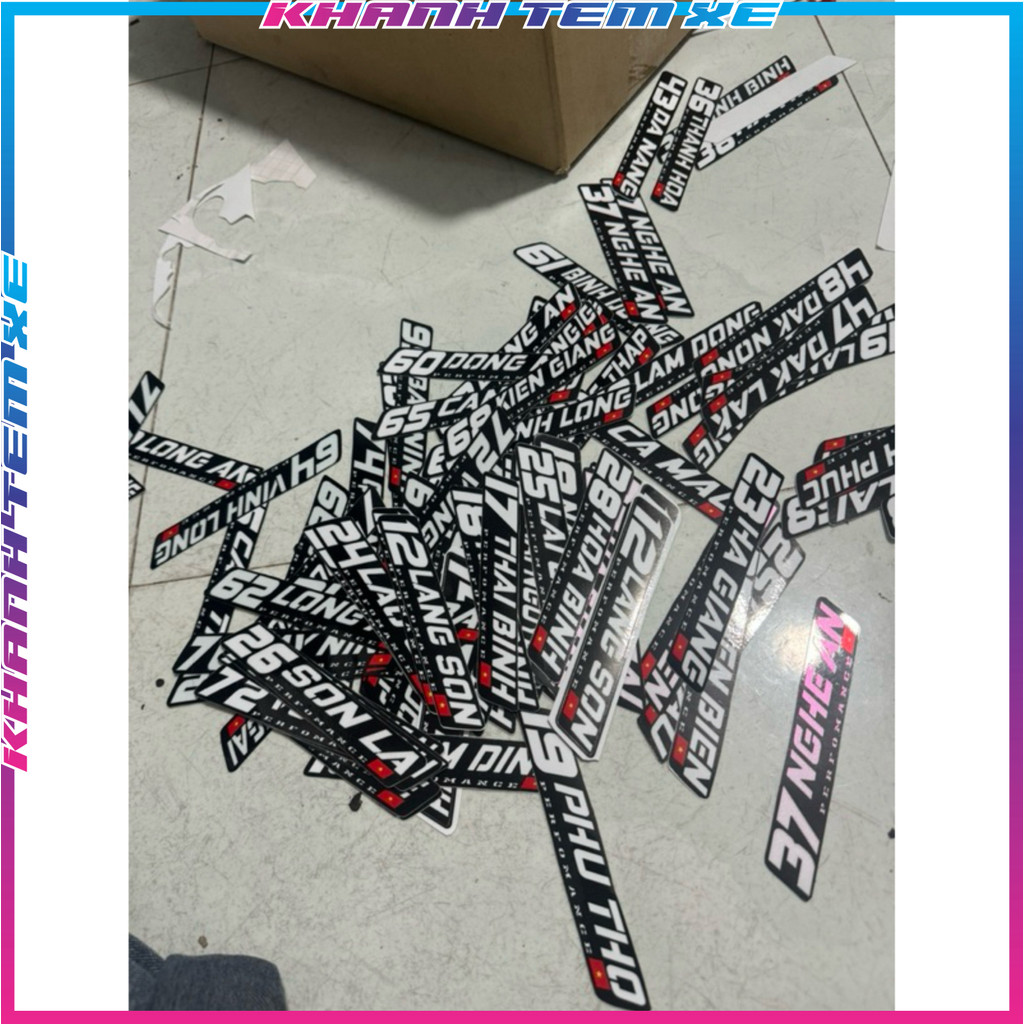 tem tỉnh thành, tem dán performance 63 tỉnh thành VIỆT NAM, chất liệu decal cao cấpchống nước sticke