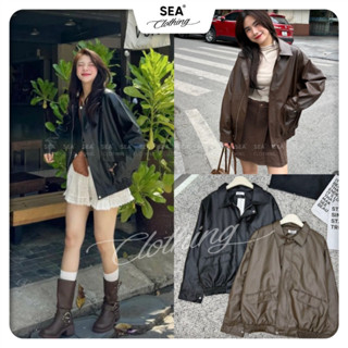    SEA - SẴN HÀNG L1   Áo da biker FORM TO QC túi hộp 2 lớp  Áo bomber da bo gấu phong cách Retro 