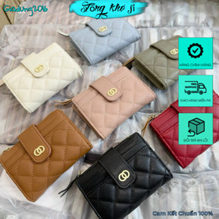 Ví nữ mini da trần trám nhiều ngăn 🌏FREE SHIP🌎 kèm móc khoá nhỏ phong cách Hàn Quốc trẻ trung năng
