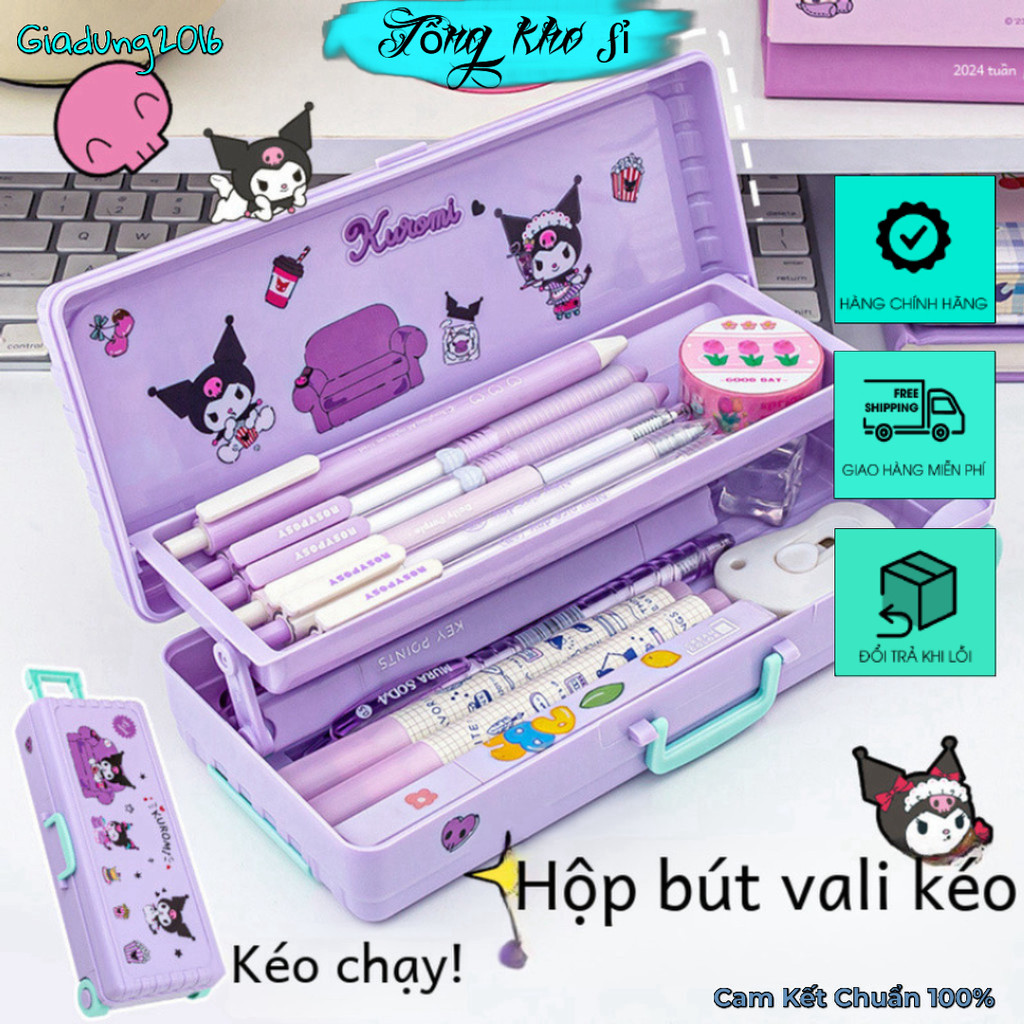 Hộp Văn Phòng Phẩm Màu Tím - Hộp Bút Chì Chuyên Dụng Cho Lớp 1 Và Lớp 2 Hộp Bút Không Cần Giặt Cho B