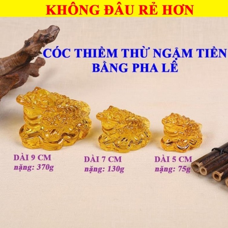 Cóc Ngậm Tiền Vàng 3 chân , Con Thiềm Thừ bằng Thủy Tinh Pha Lê. Để tăng cường Tài Lộc, Bình An và Hạnh Phúc