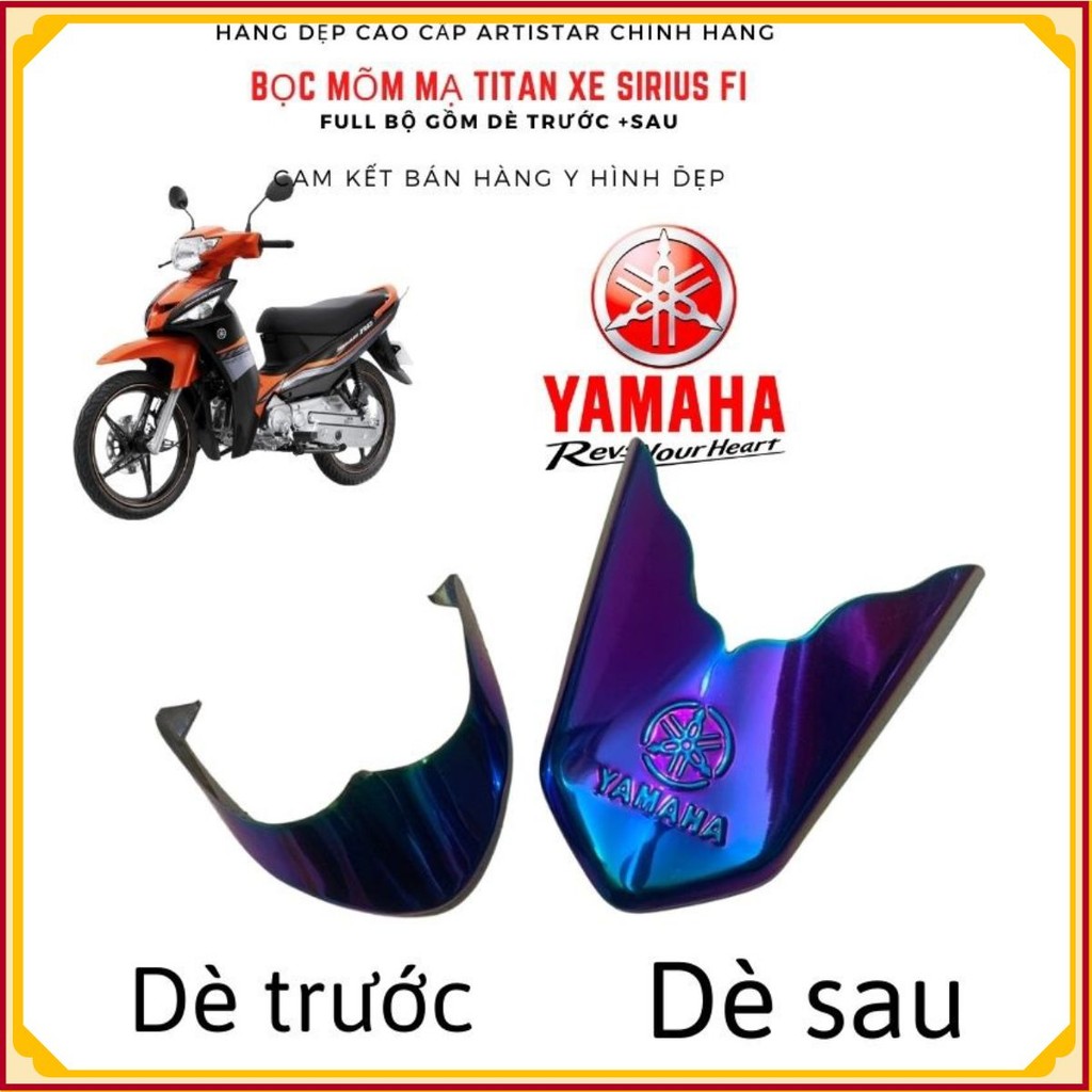 Bịt Mỏ Bịt Đuôi Dè Sirius FI, Bọc Mõm Dè Sirius FI, Ốp Mỏ Dè Sirius FI ( Inox mạ tian xanh)