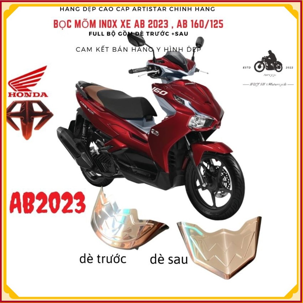 Mỏ Dè Trước & Sau AB 160-150-125 AirBlade 2023 Inox