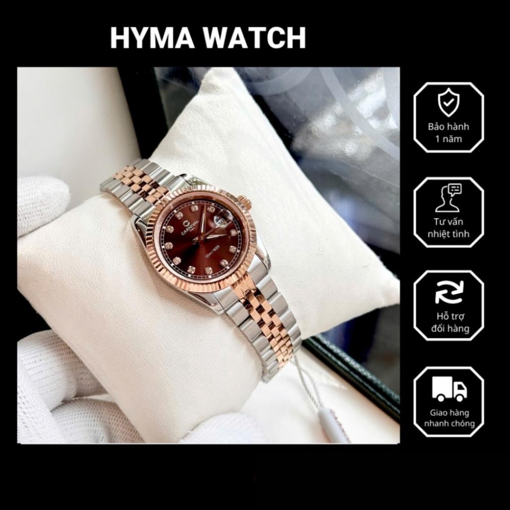 Đồng hồ Nữ Carnival 8131L Dây thép kính sapphire Bảo hành 5 năm Hyma Watch