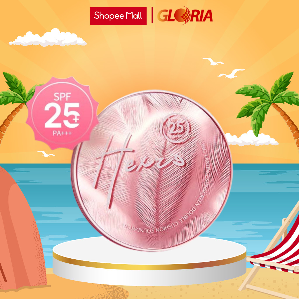 Cushion Chống Nắng Dưỡng Ẩm Kèm Phấn Phủ 2 in1 HEXZE Spf25 PA+++