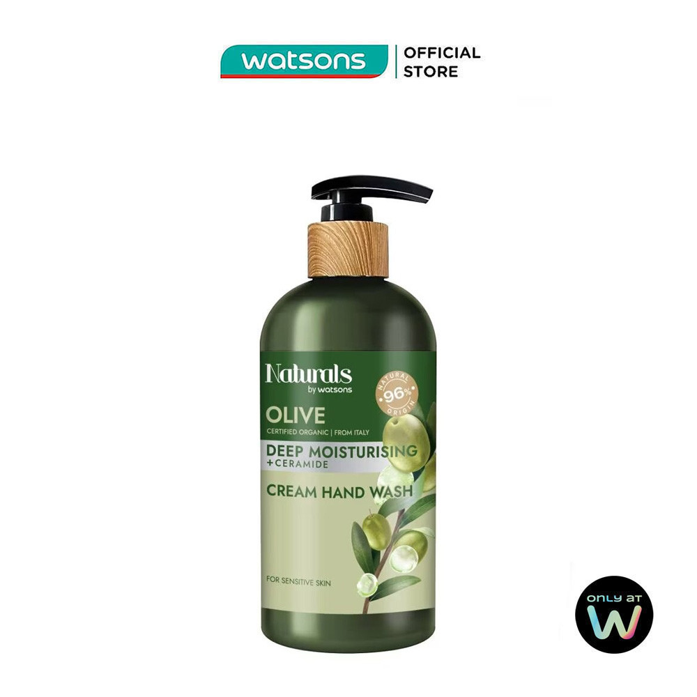 Kem Rửa Tay Naturals By Watsons Deep Moisturishing Dưỡng Ẩm Sâu Chiết Xuất Olive 400ml
