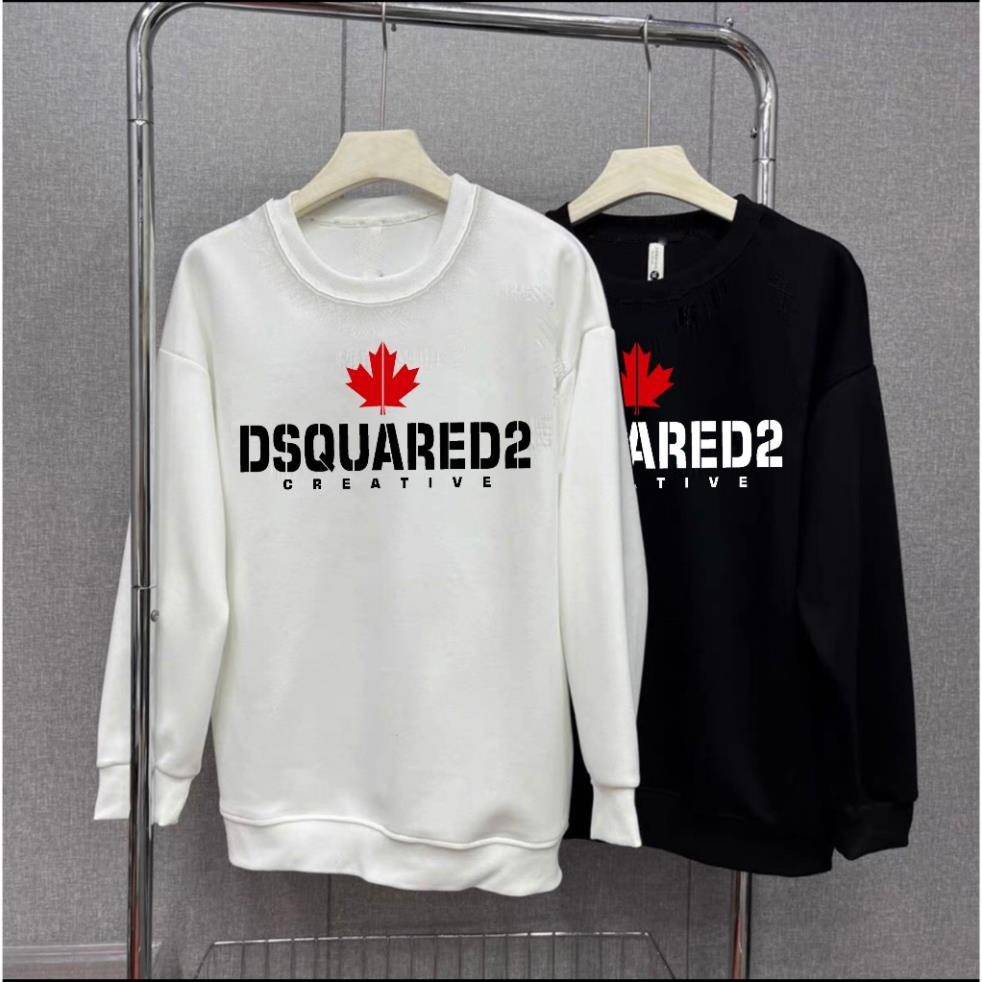 [ Rẻ vô địch] Aó Sweater DSQ LÁ ĐỎ  ,hàng nỉ cOTTON dầy dặn, ẤM ÁP UT