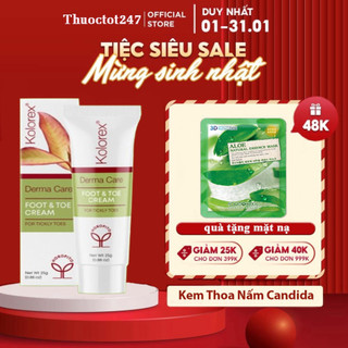 [Hỏa tốc] Kem Thoa N.ấm Candida Móng Tay, Chân Kolorex Foot & Toe Care Cream 25g