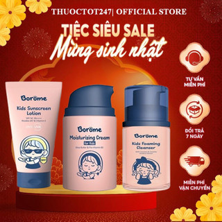 Kem chống nắng, Kem dưỡng ẩm, Sữa rửa mặt dạng bọt cho bé Borome thành phần lành tính, an toàn dành cho bé