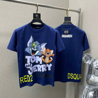 Áo boy phố nam DSQ2 hoạ tiết hình Tom and Jerry phối logo D2 sau lưng. áo dsquared2 cho các boy phố.
