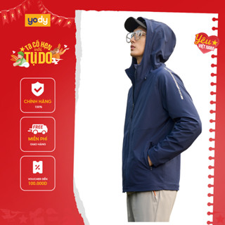 Áo khoác gió nam YODY 2 lớp siêu co giãn năng động tự do trong từng chuyển động thương hiệu AKM7015