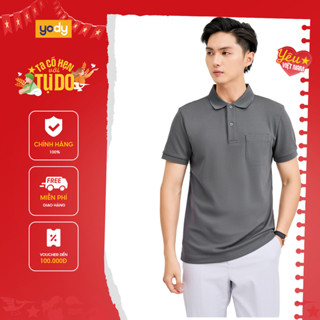  [SALE ĐG]Áo polo nam s.cafe nẹp to YODY mềm mại khử mùi thấm hút mồ hôi APM7161