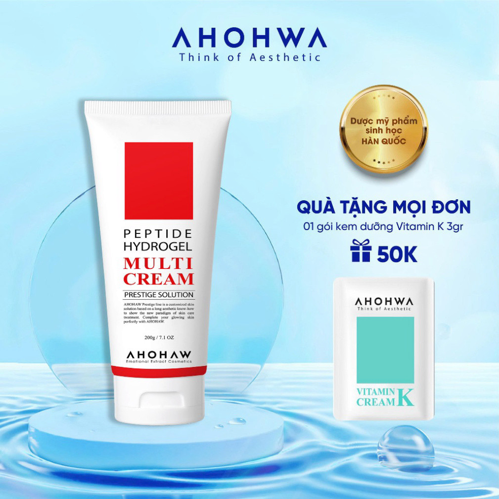 Kem Dưỡng Đa Chức Năng Ahohaw Màu Đỏ Peptide Hydrogel Multi Cream AHOHAW