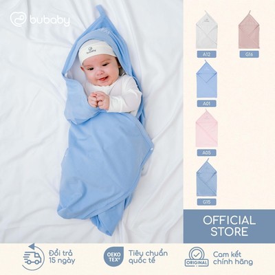 Chăn Ủ cho bé chất liệu bamboo cotton mềm mịn, thiết kế có mũ ấm áp BU Baby ABC081701