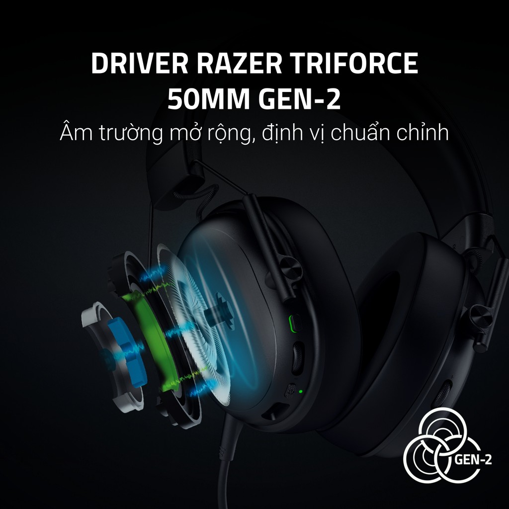 Tai Nghe Razer Gaming BlackShark V3 X HyperSpeed | Không Dây | Driver 50MM GEN-2 | Micro Tháo Rời | Âm Thanh Vòm 7.1 | BigBuy360 - bigbuy360.vn