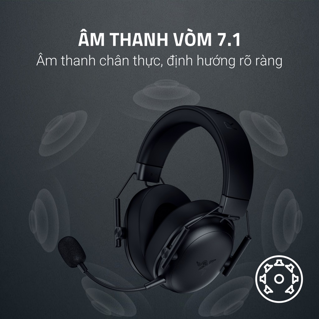 Tai Nghe Razer Gaming BlackShark V3 X HyperSpeed | Không Dây | Driver 50MM GEN-2 | Micro Tháo Rời | Âm Thanh Vòm 7.1 | BigBuy360 - bigbuy360.vn