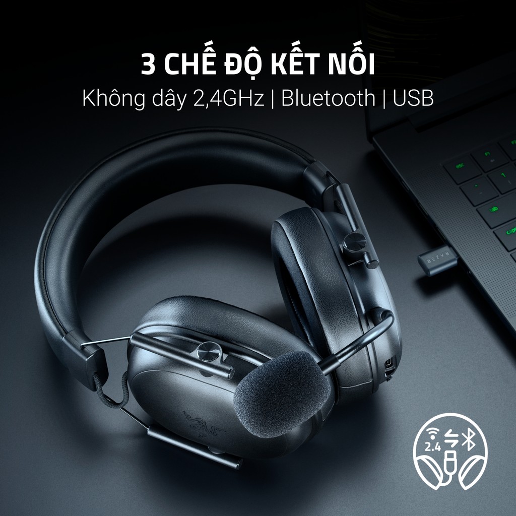 Tai Nghe Razer Gaming BlackShark V3 X HyperSpeed | Không Dây | Driver 50MM GEN-2 | Micro Tháo Rời | Âm Thanh Vòm 7.1 | BigBuy360 - bigbuy360.vn