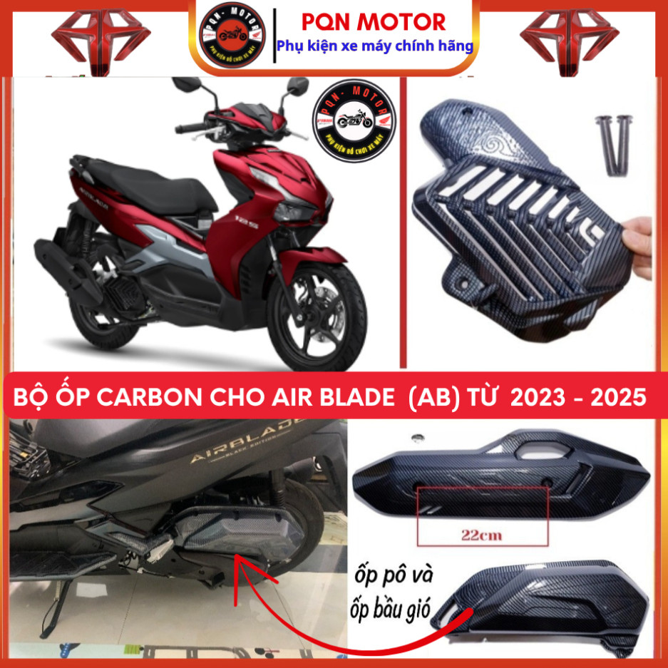 Bộ Ốp Phụ Kiện Carbon Cho AirBlade AB 2022–2025, AB 125cc, AB 160cc – Ốp Kiểng Đẹp Bền, Dễ Gắn