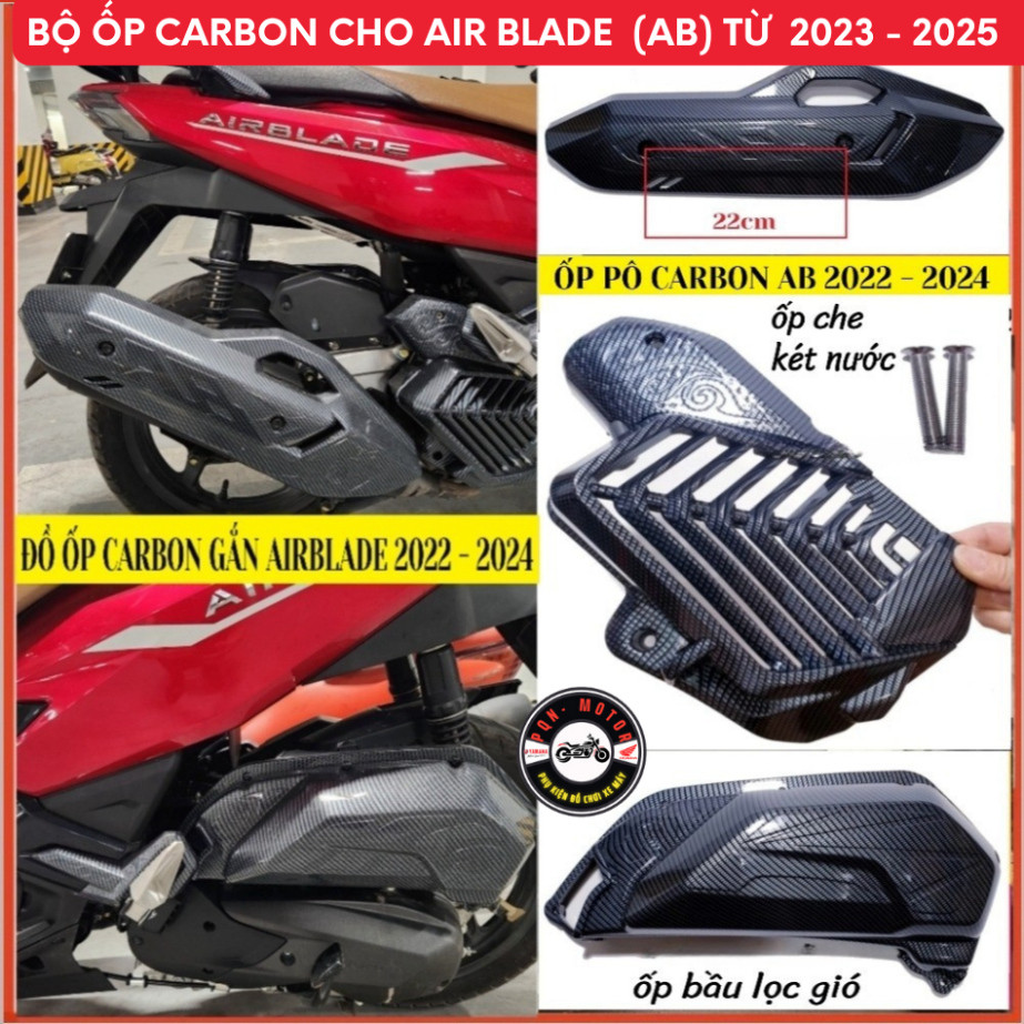 Bộ Ốp Phụ Kiện Carbon Cho AirBlade AB 2022–2025, AB 125cc, AB 160cc – Ốp Kiểng Đẹp Bền, Dễ Gắn