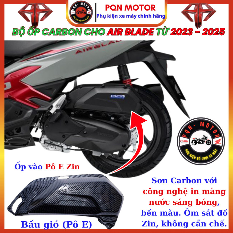 Bộ Ốp Phụ Kiện Carbon Cho AirBlade AB 2022–2025, AB 125cc, AB 160cc – Ốp Kiểng Đẹp Bền, Dễ Gắn