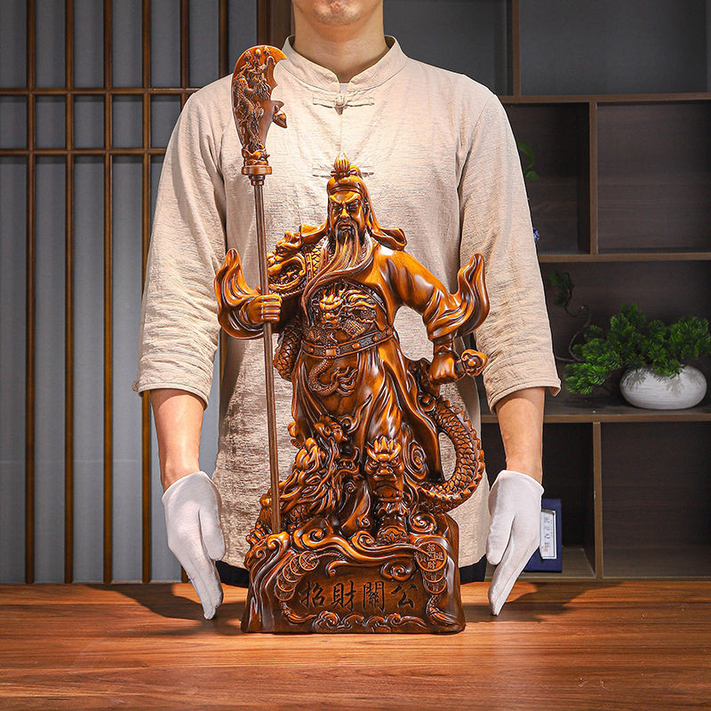 Đồ trang trí tượng Guan Gong Guan Er Ye, Thần Tài Guan Yu, thu hút sự giàu có cho doanh nghiệp, tran