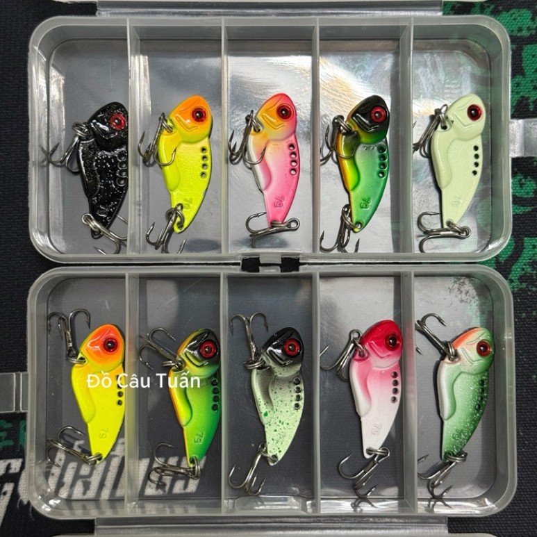 Combo Hộp Mồi Câu Lure Cá Sắt R45 VIB 7g, 10g, 12g- Mồi Câu Lure Chuyên Cá Lóc, Chẽm, Măng Siêu Nhạy