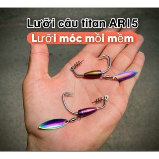 Lưỡi Móc Mồi Mềm AR15 Chì Đồng - Chì Mạ Titan, Thép Trắng Không Gỉ- Lưỡi Câu Lure, Lưỡi Câu Cá Lóc, Cá Chẽm Đồ Câu Tuấn