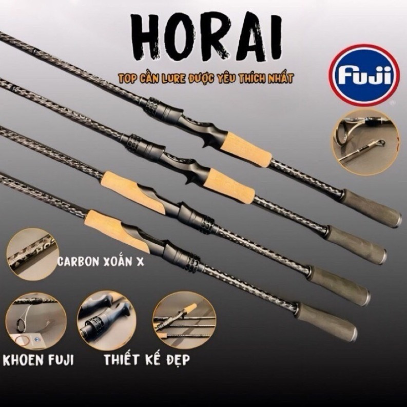 Cần Câu Lure Horai Model 2025 Cao Cấp Khoen Fuji Chính Hãng Máy Đứng, Máy Ngang  docautuan