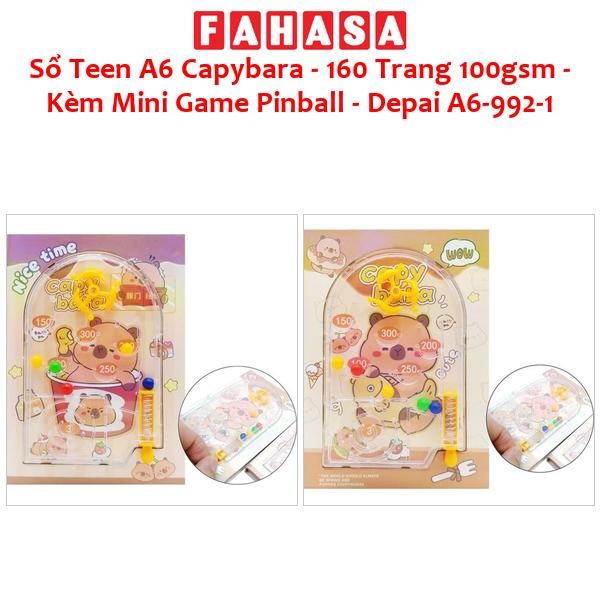 Sổ Teen A6 Capybara - 160 Trang 100gsm - Kèm Mini Game Pinball - Depai A6-992-1