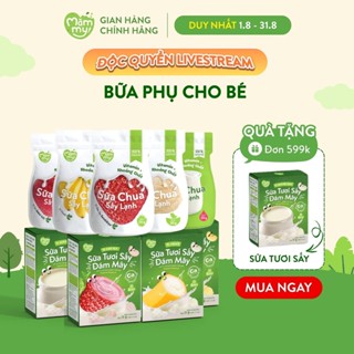 Sữa chua sấy và sữa tươi sấy đám mây Mămmy bữa phụ cho bé ăn dặm từ 6 tháng, vị tự nhiên, gói 20g / hộp 4 gói x 3.5g