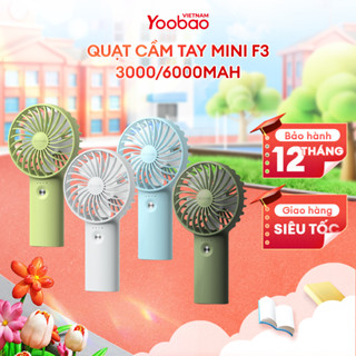 Quạt sạc mini để bàn làm việc YOOBAO F3 6000mAh/3000mAh - có thể chạy 26 giờ - Bảo hành 12 tháng