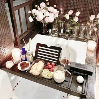  Giá để đồ trong bồn tắm bằng tre tổ chức đa chức năng giá đỡ bồn tắm bằng gỗ giá để bồn tắm ngâm trong phòng tắm 