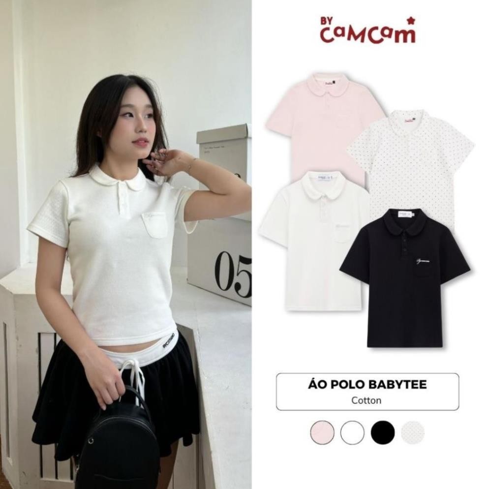Áo Polo Basic Babytee 𝑩𝒚𝒄𝒂𝒎𝒄𝒂𝒎 Cho Nữ Vải Cá Sấu Cotton Logo Thêu Túi Ngực mintt.house | BigBuy360 - bigbuy360.vn