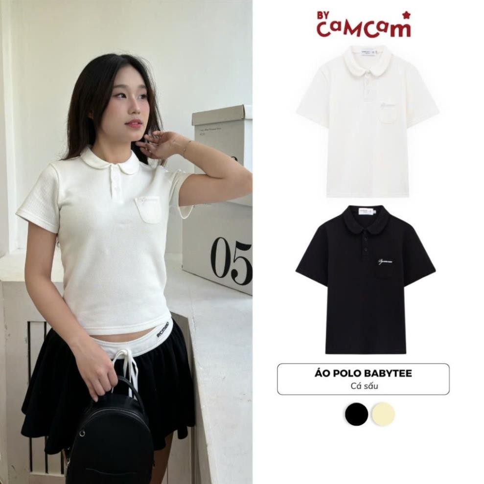 Áo Polo Basic Babytee 𝑩𝒚𝒄𝒂𝒎𝒄𝒂𝒎 Cho Nữ Vải Cá Sấu Cotton Logo Thêu Túi Ngực mintt.house | BigBuy360 - bigbuy360.vn