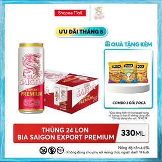 Nồng Độ Cồn 4.8% - Thùng 24 Lon Bia Sài Gòn Export Premium 330ml