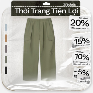 3PhầnTư - Quần Dài Cargo Ống Rộng Túi Hộp Cho Nam Nữ Vải Taslan Nhẹ Thoáng Khí - Việt Nam Nghĩ & Làm