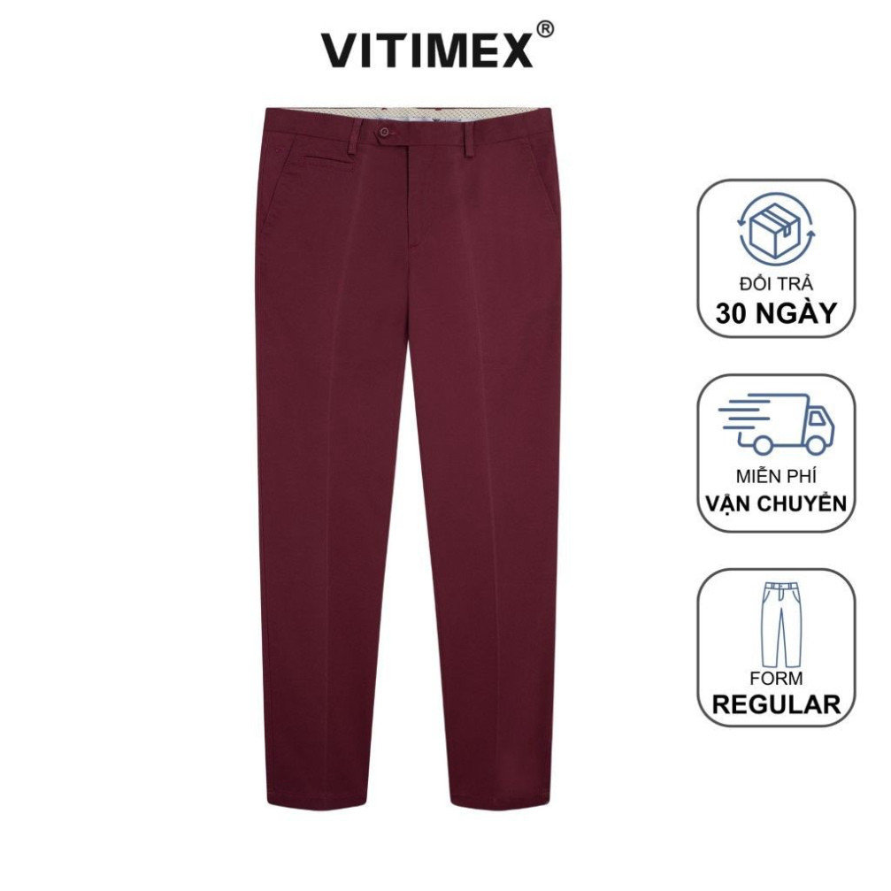 Quần kaki dáng rộng Regular fit suông nhẹ, dễ phối, trẻ trung lịch lãm – VITIMEX KRG7493