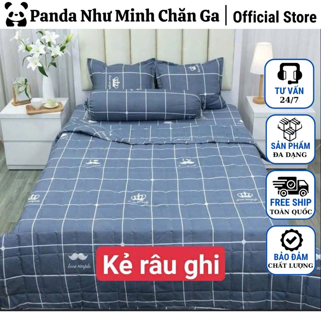 Bộ Ga Gối Cotton Poly 3 Món,Vừa Đệm 2–10cm,Họa Tiết Xinh