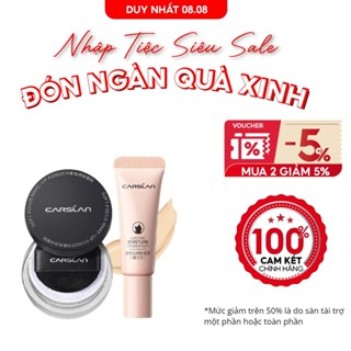 Combo mini Carslan kem nền và phấn phủ trang điểm kiểm soát dầu phiên bản mini 5g