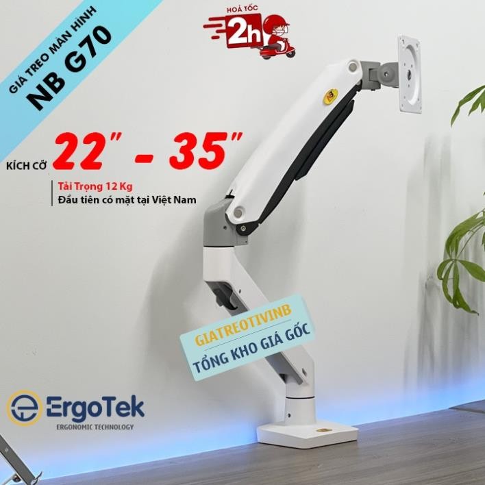 [ Màu Trắng ] Giá Treo Màn Hình NB G70 22" - 35" - Tay Arm Đỡ Màn Hình Máy Tính [ Cao Cấp Hơn NB F80