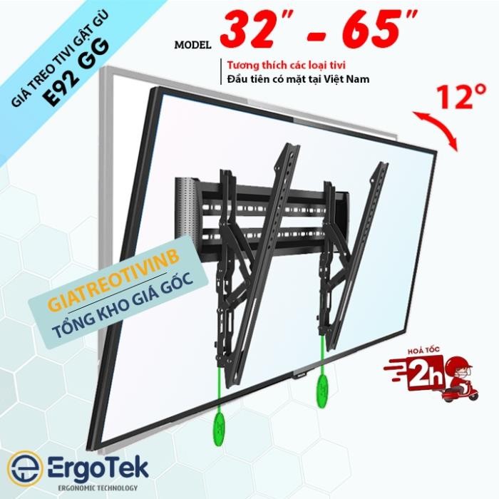 Giá Treo Tivi Gật Gù ErgoTek E92 GG 32 - 65 inch - Khung Treo Tv Điều Chỉnh Độ Nghiêng Chúc Tivi 12 