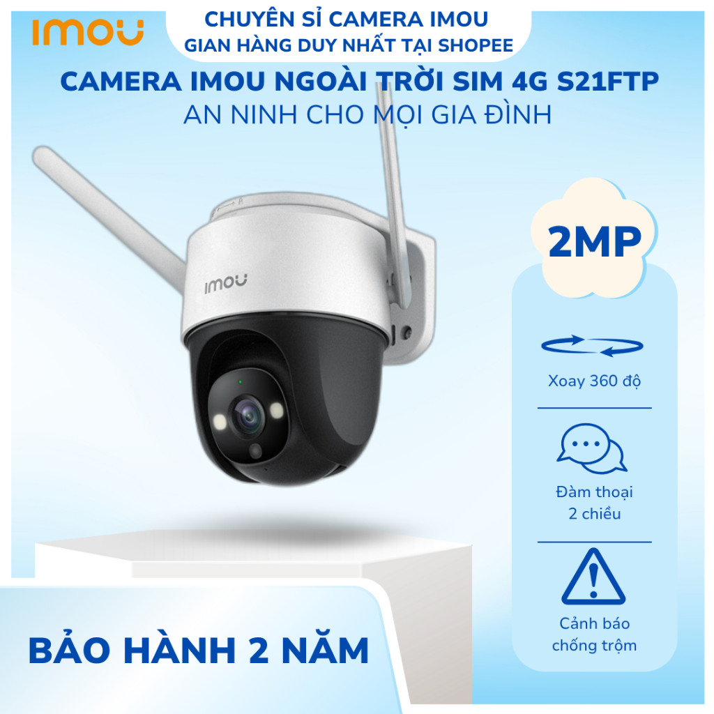 Camera Imou xài sim 4G Cruiser SC 4G 2MP/3MP/5MP TÍCH HỢP CỔNG LAN, Bảo hành 2 năm