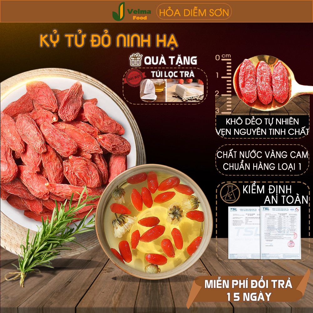 Kỷ tử đỏ VELMA FOOD, Loại thượng hạng làm đẹp da, cải thiện thị lực