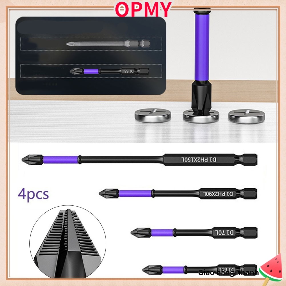 【24hours ship】4PC Non-slip PH2 Magnetic Batch Head Cross Screwdriver Hardness  Drill Bit