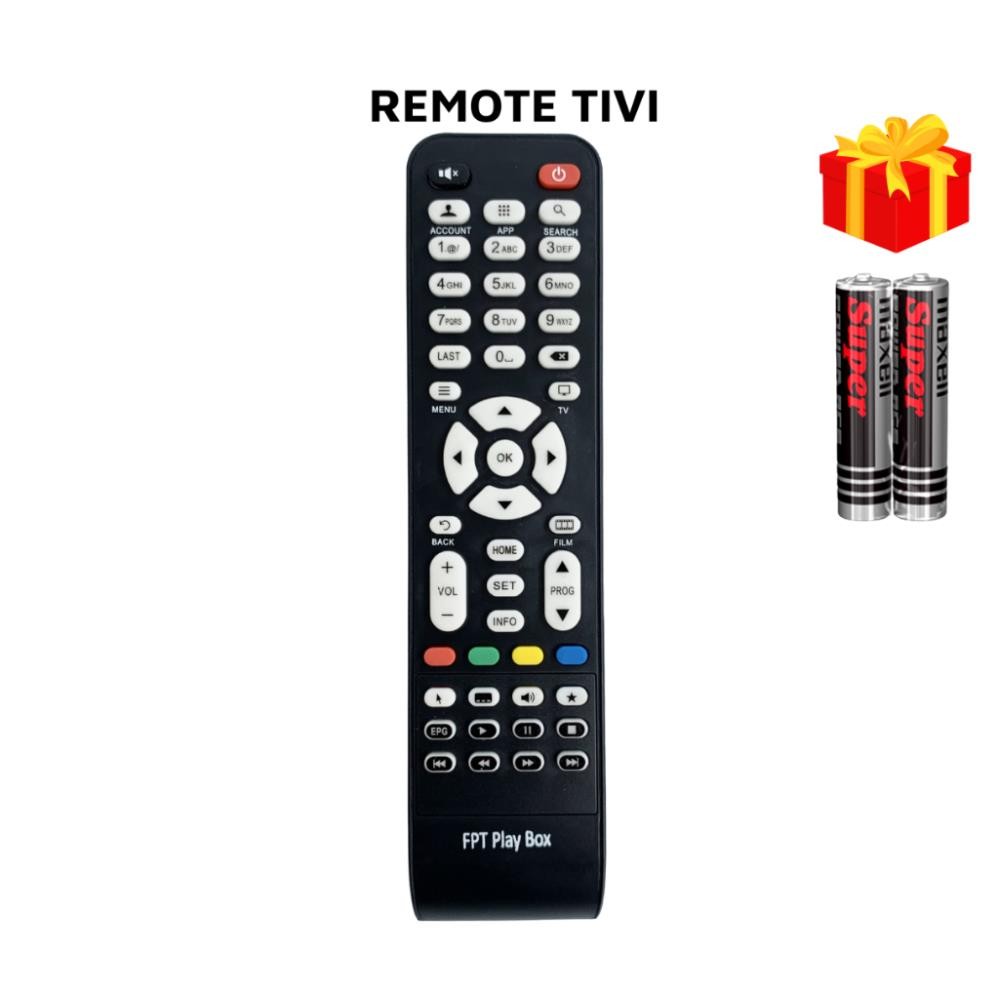 Remote điều khiển đầu FPT Play Box , Remote truyền hình FPT - Tặng kèm pin