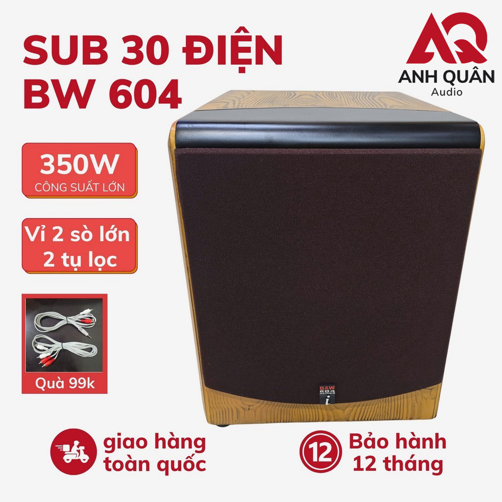 Loa Sub Điện Bass 30 BW 604-8 350W - Tặng Dây AV, Loa Siêu Trầm Bass 30 Sub Karaoke Gia đình Cao Cấp