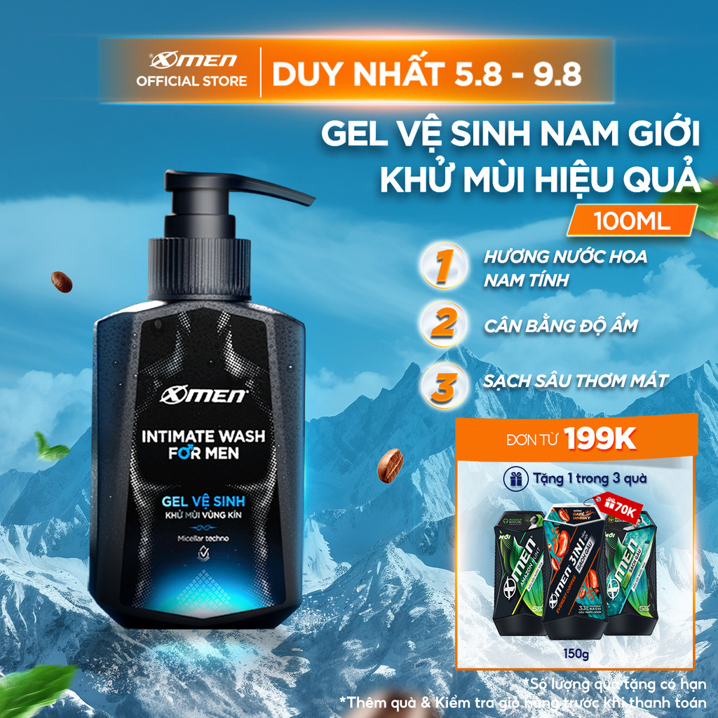 Gel vệ sinh nam giới Xmen 100ml - Intimate Wash for Men hương nước hoa Pháp sang trọng