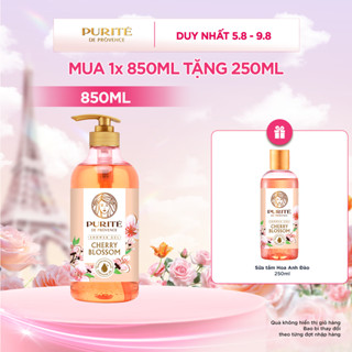 Combo Sữa Tắm Purite Anh Đào 850ML + Tặng Sữa Tắm Purite Anh Đào 250ML