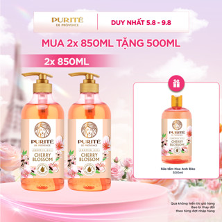 Combo Sữa Tắm Purite Anh Đào 850MLx2 + Tặng Sữa Tắm Purite Anh Đào 500ML